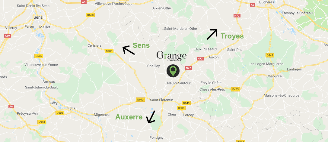 La grange de Boulay - Localisation